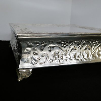 14" Silver Filigree Square